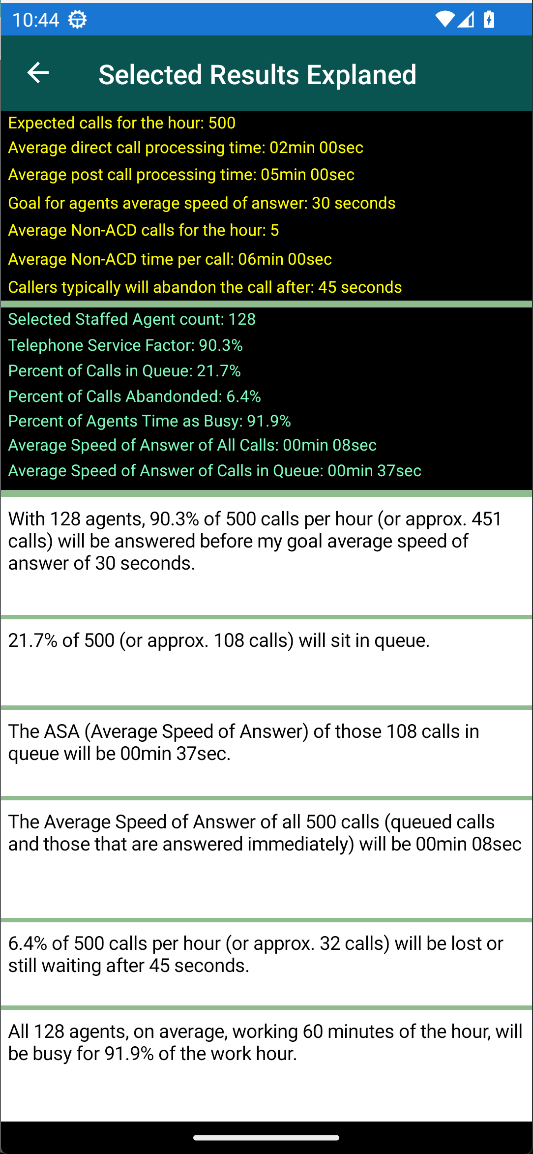 Erlang Call Center Traffic Calculator